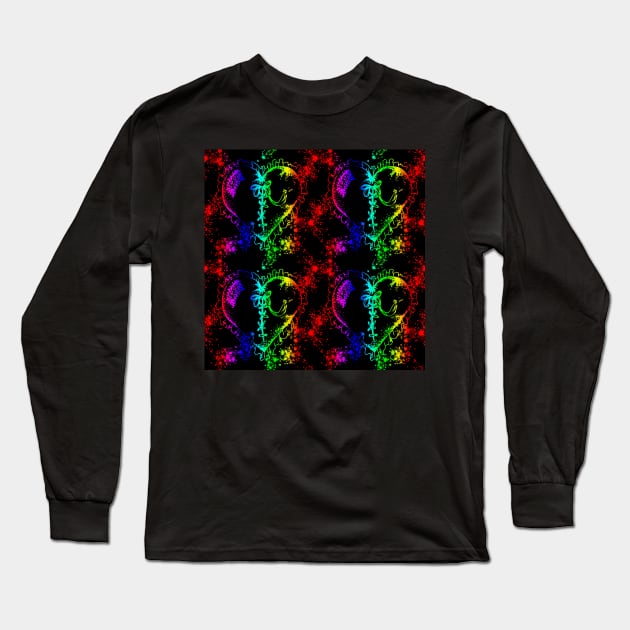 Rainbow Hearts With Black Background Long Sleeve T-Shirt by NeavesPhoto